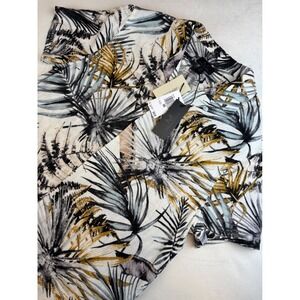 MAGASCHONI Men's‎ Hawaiian Print Shirt Short Sleeve Button Up Casual Medium New